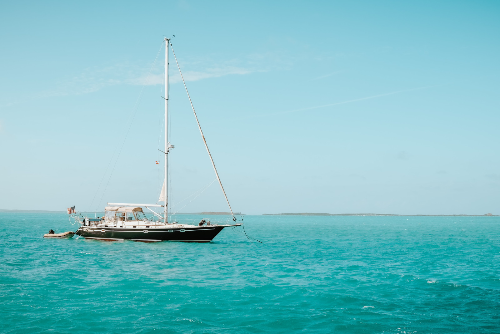 Sailboat in the water in Exumas